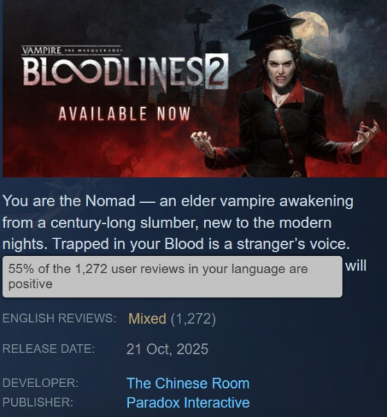 Вампиры уже не те: геймеры разочарованы Vampire: The Masquerade — Bloodlines 2 и критикуют ее за посредственность