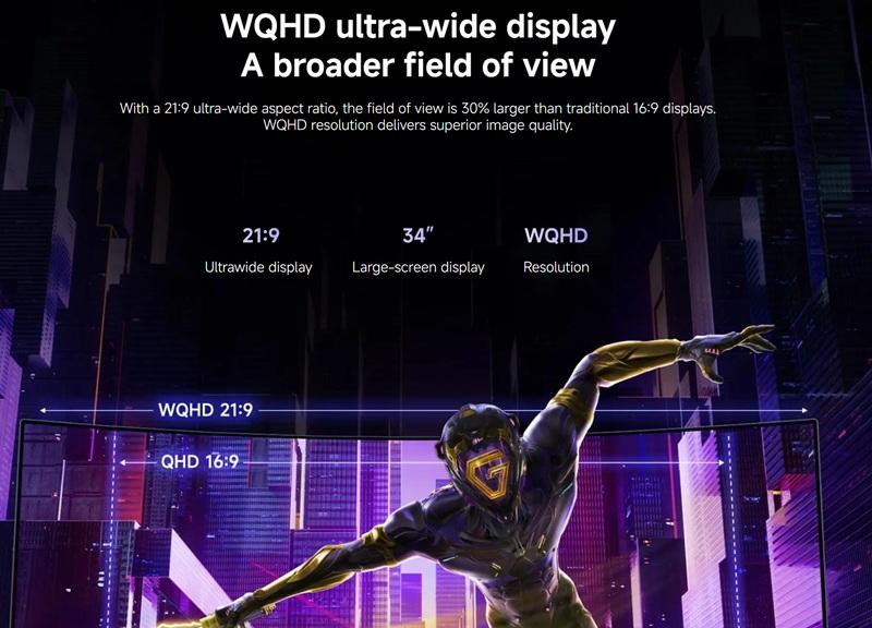 Геймерский монитор Xiaomi G34WQi 2026