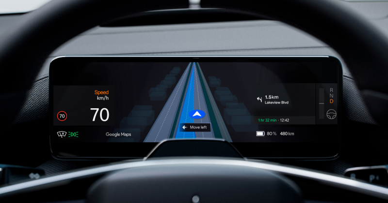 Polestar интегририрует функцию навигации по полосе движения Google Maps в режиме реального времени