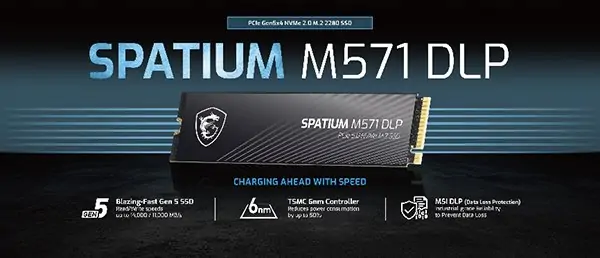 Детали SSD-накопителя MSI Spatium M571 DLP