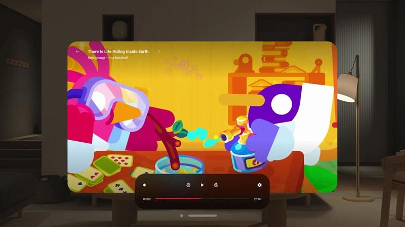 AR-гарнитура Apple Vision Pro получила нативное приложение YouTube с расширенными функциями