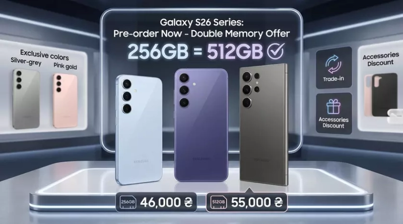 Смартфоны линейки Samsung Galaxy S26 в разных цветах