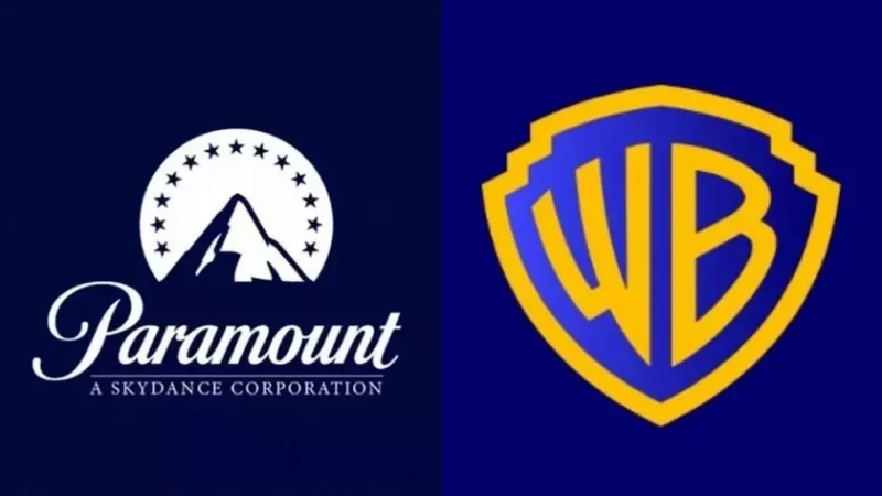 Коллаж Логотипов Warner Bros и Paramount: Визуальный Диалог Кинематографических Титанов
