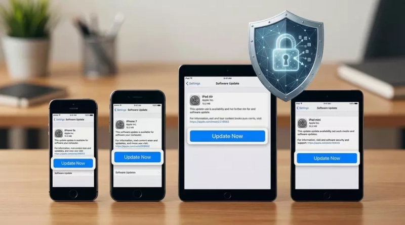 Современная линейка смартфонов iPhone на цветном фоне
