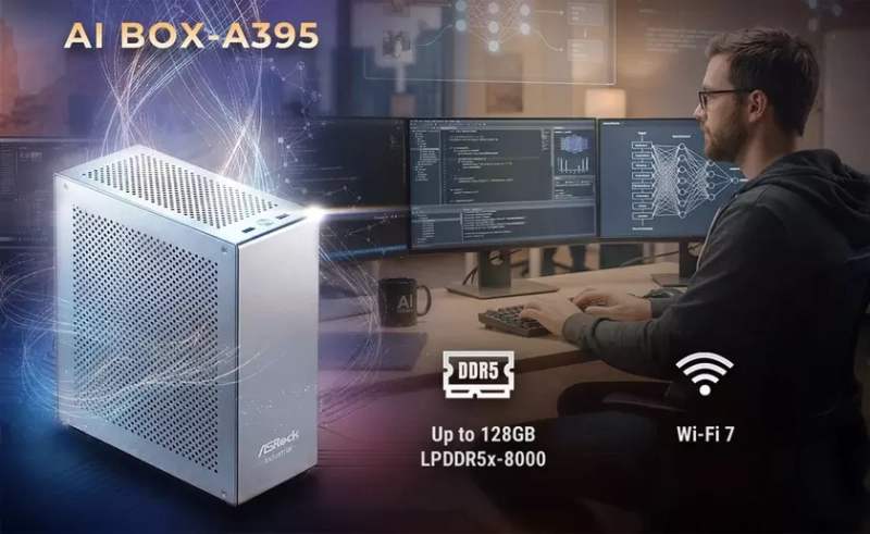Мини-ПК ASRock AI BOX-A395 с ручкой
