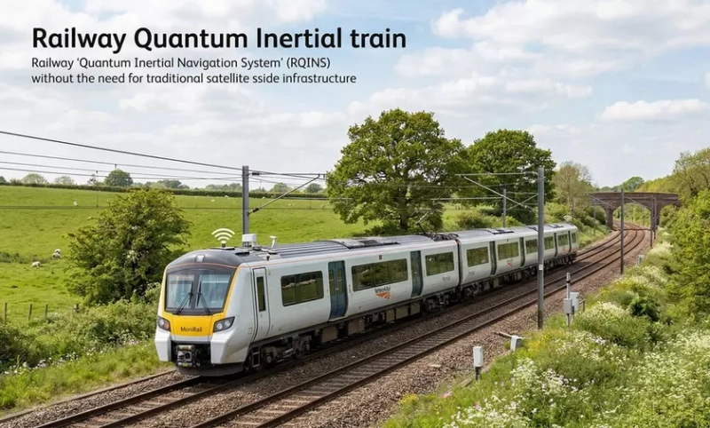 Поезд на британской железной дороге во время испытаний квантовой системы