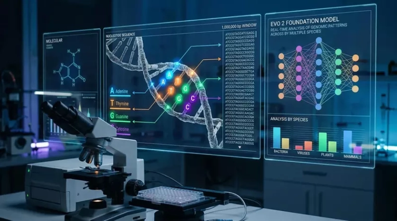 Визуализация структуры ДНК и работы ИИ