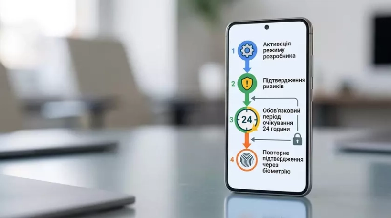 Интерфейс безопасности Android при установке сторонних файлов