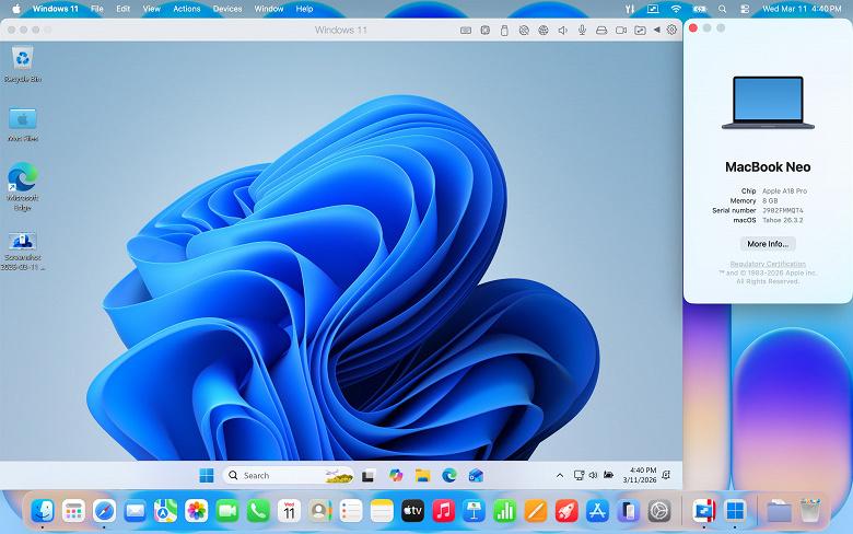MacBook Neo и Windows 11: хватит ли сил у бюджетного ноутбука Apple