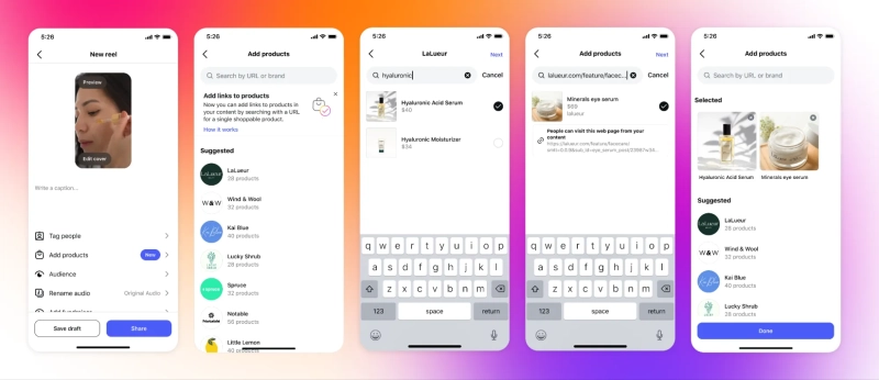 Meta разрешила авторам в Instagram и Facebook добавлять до 30 товаров в Reels с кликабельными ссылками