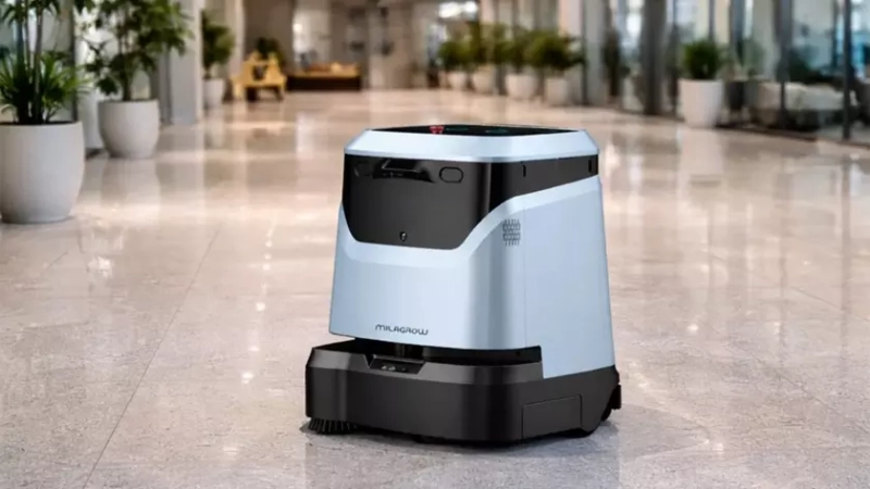 Промышленный робот-уборщик Milagrow Spaze в работе