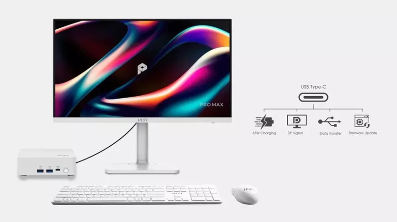 Монитор MSI Pro Max 271QPHW E14 в белом цвете