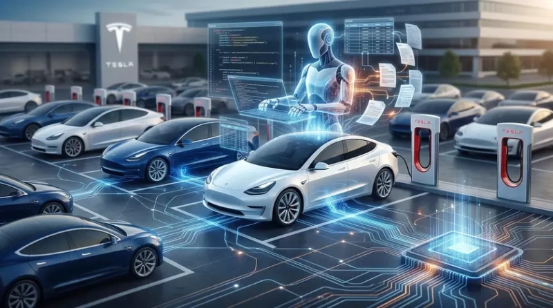 Интерфейс Grok в Tesla