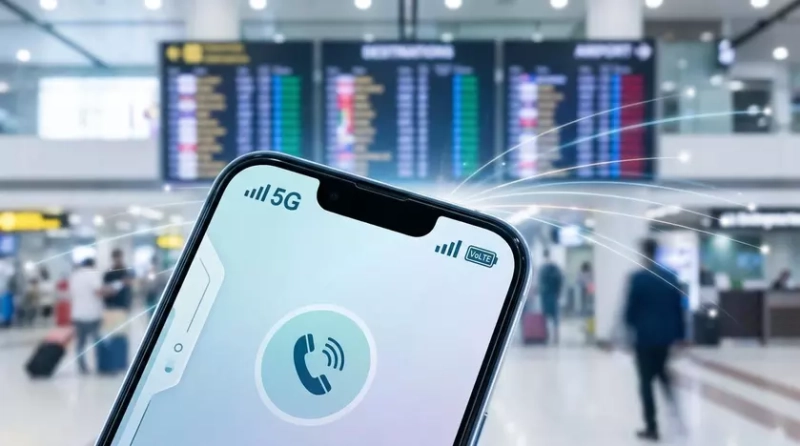 Смартфон с активным подключением к сети 5G в роуминге