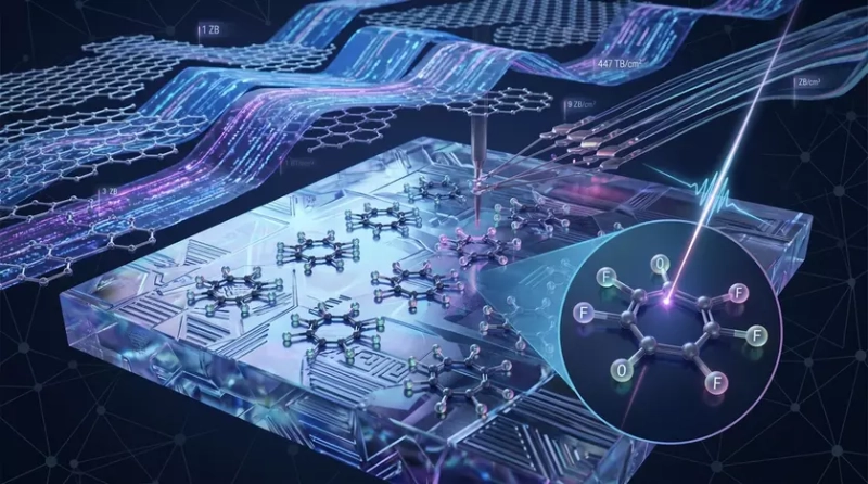 Схематическое изображение структуры флюорографена для хранения данных