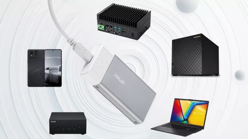 Внешний ИИ-ускоритель Asus UGen300 в металлическом корпусе