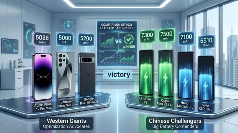 Сравнение результатов теста автономности семи флагманов