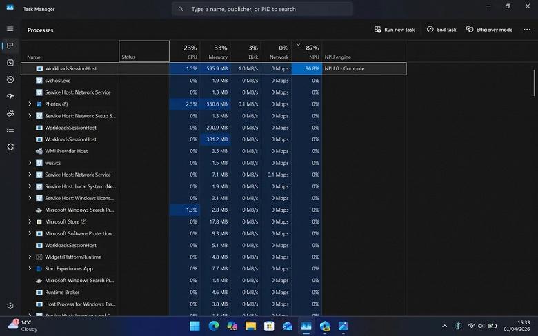 Диспетчер задач Windows 11 теперь покажет, чем на самом деле занят ваш NPU