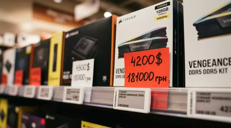 Ценники на память в магазине Micro Center