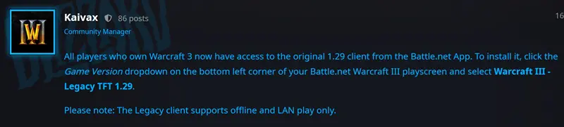 Прошло всего лишь 6 лет: классическая WarCraft 3 вновь доступна в Battle.net