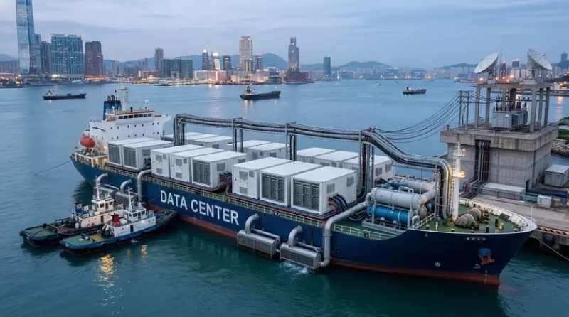 Концепт плавучего дата-центра на корабле