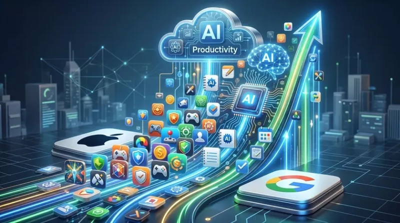 Смартфон с иконками приложений