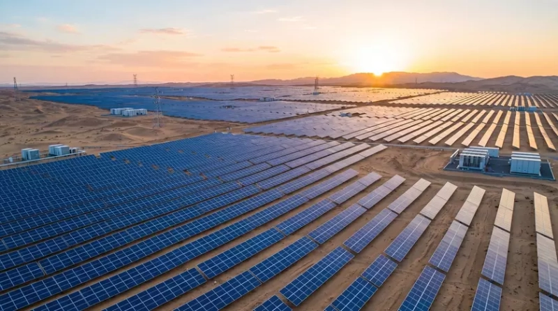Масштабная солнечная электростанция в пустыне
