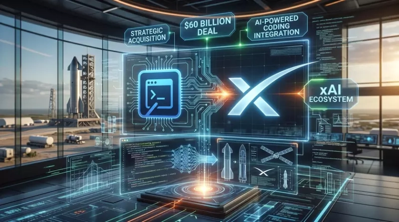 Логотип SpaceX на здании компании