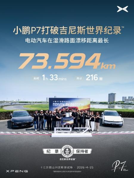 Стиль «боком»: электромобиль XPeng P7 установил рекорд Гиннесса с непрерывного дрифта
