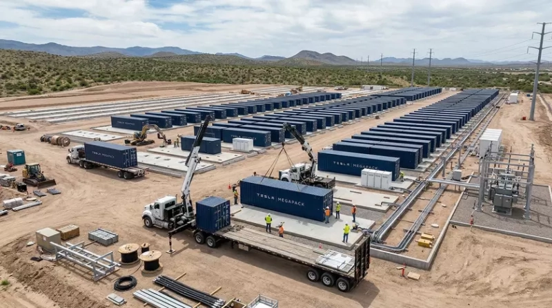 Проект размещения блоков Tesla Megapack в Рино