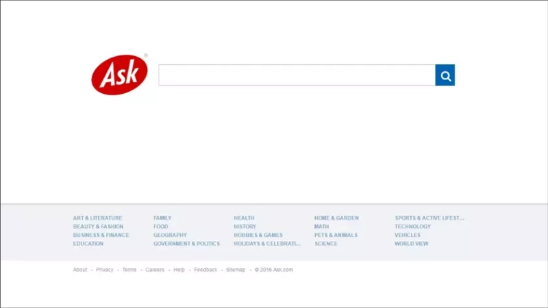 Интерфейс Ask.com: интригующий дизайн для любителей технологий