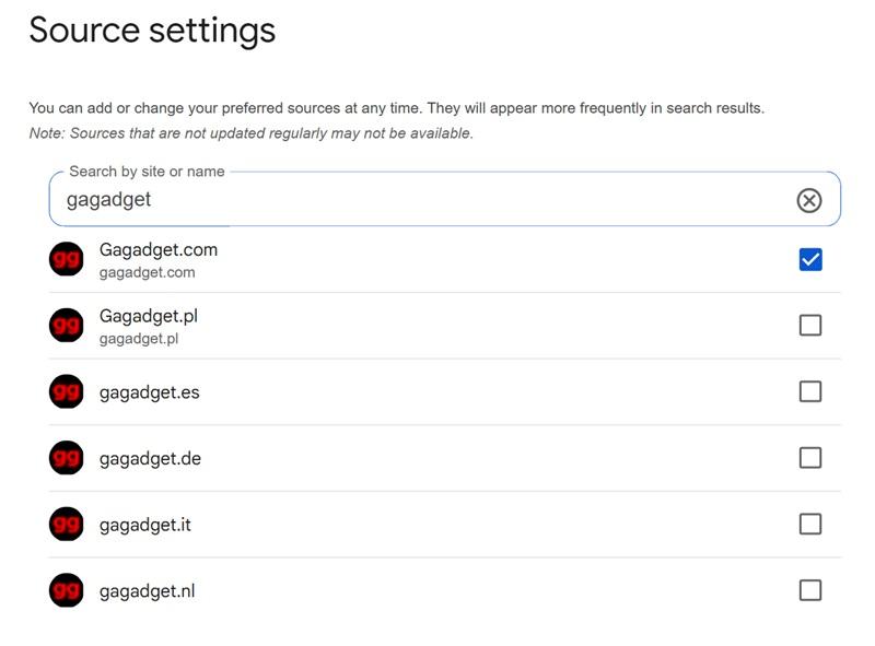 Интерфейс новой функции Google