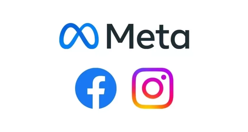 Три вектора обновления: Логотипы Meta, Facebook и Instagram