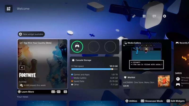 Геймеры радуйтесь: подробности о новом виджете PlayStation 5