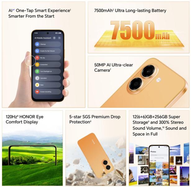 Honor X7e: смартфон-повербанк с дизайном «под яблоко» и экраном из прошлого