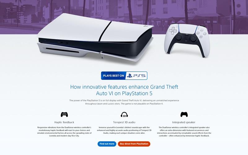 Plays Best on PlayStation 5: Sony включилась в рекламную кампанию GTA VI и рассказала о преимуществах версии для своих консолей