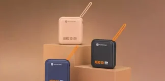 Portronics Aero 10: индийцы анонсировали квадратный пауэрбанк с кабелем-ремешком всего за $13