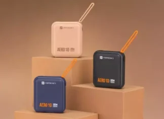 Portronics Aero 10: индийцы анонсировали квадратный пауэрбанк с кабелем-ремешком всего за $13