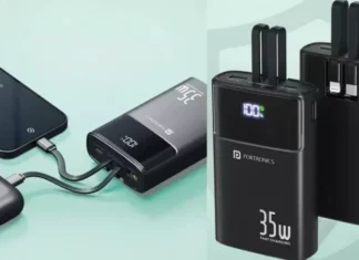 Portronics Titan 35: Павербанк с革люционной системой кабелей, который избавит вас от проводного хаоса