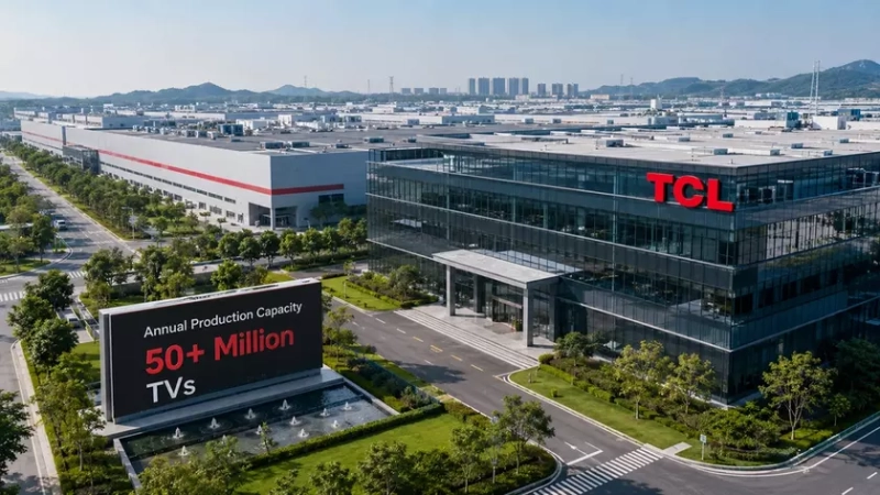 Производственная линия телевизоров TCL в Китае