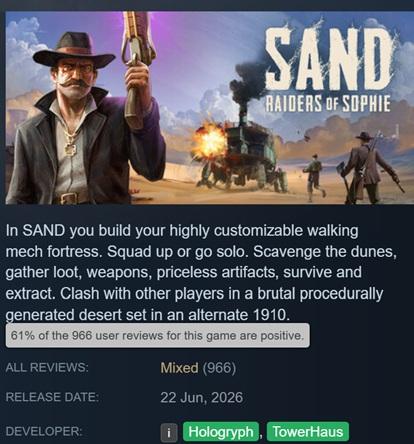 Украинский шутер SAND: Raiders of Sophie добрался до раннего доступа — отзывы пока смешанные, но разработчики настроены оптимистично