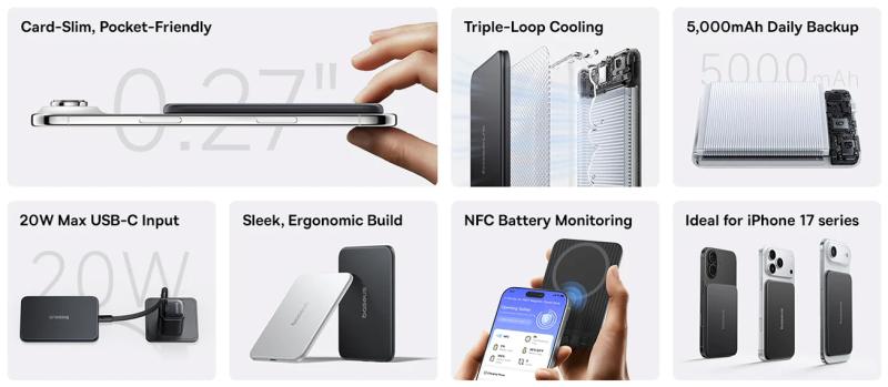 Baseus Picogo Air AM71: ультратонкий повербанк с NFC PowerSense для цифровой прозрачности зарядки