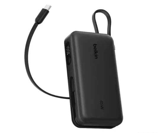 Belkin анонсировала повербанк с встроенным кабелем: 45 Вт мощности и цифровой дисплей вместо светодиодов