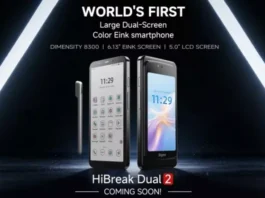 BigMe HiBreak Dual 2 анонсировали как первый в мире смартфон с двумя полноразмерными экранами разных типов