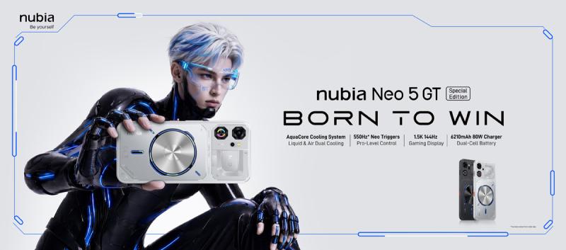 Nubia представила игровой смартфон Neo 5 GT Special Edition с жидкостным и воздушным охлаждением