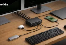 Belkin анонсировала 12-портовую док-станцию INC032: питание 100 Вт, порт 2.5G Ethernet и два 4K-монитора