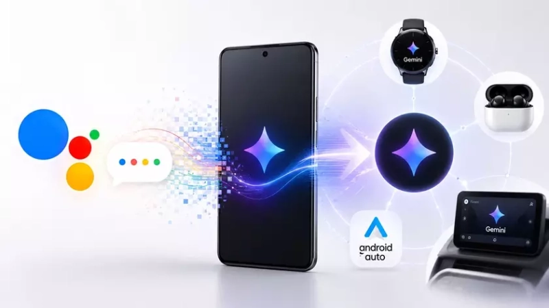 Логотип Google Gemini на экране смартфона