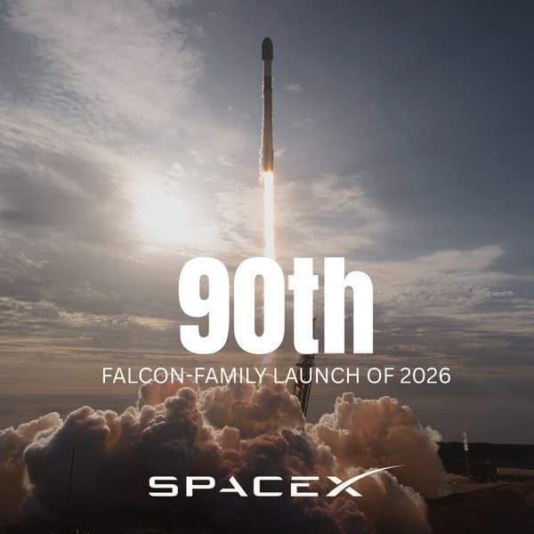 Космический конвейер Маска: SpaceX выполнила 90-й запуск в 2026 году