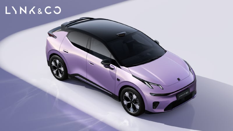 Lynk & Co 02 (Z20): Фиолетовый салон, 800 вольт и «аватар» на торпедо