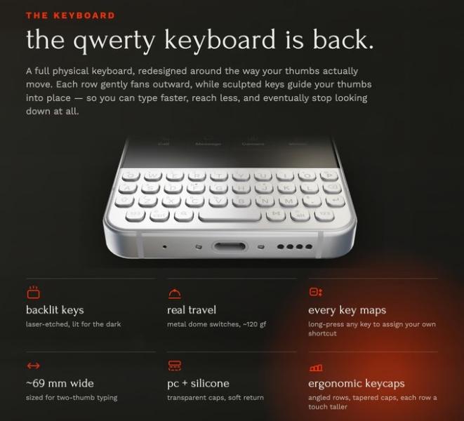Представлен Minimal Phone 2 — компактный QWERTY-смартфон, который отказался от E-Ink в пользу OLED-дисплея